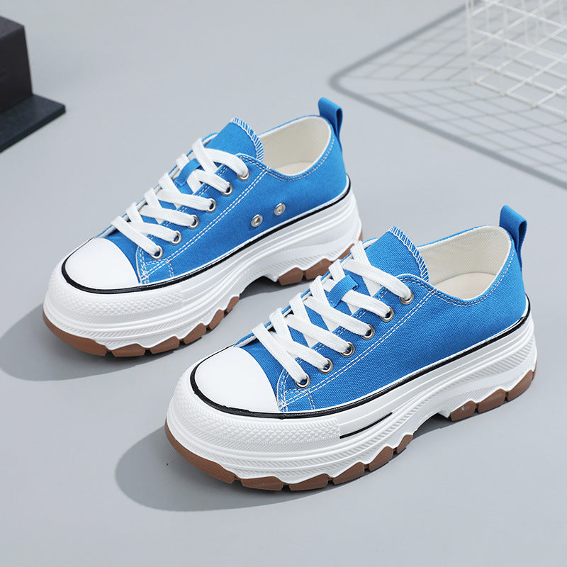 New Arrival Classic Canvas Shoes Versatile Sneakers Thick-Soled Height-Enhancing Student Shoes Korean-Style Popular Women's Shoes